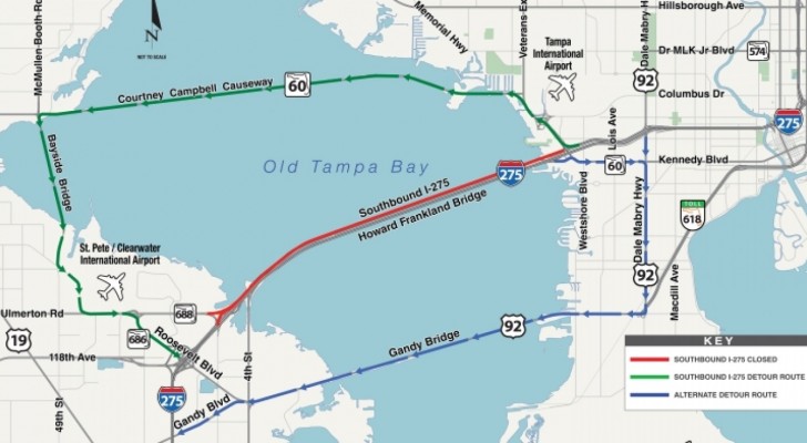 I-275 Southbound on the Howard Frankland Bridge Closing Tuesday Night
